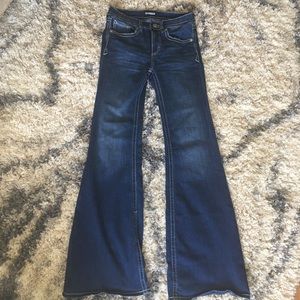 Express Medium Wash Flare Jeans - 4 Long